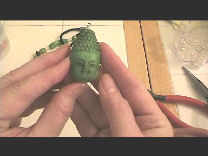 Faux Jade Asian Buddha Pendant