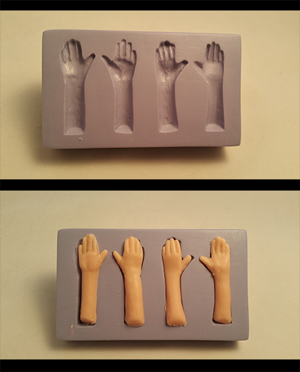 doll hands push mold