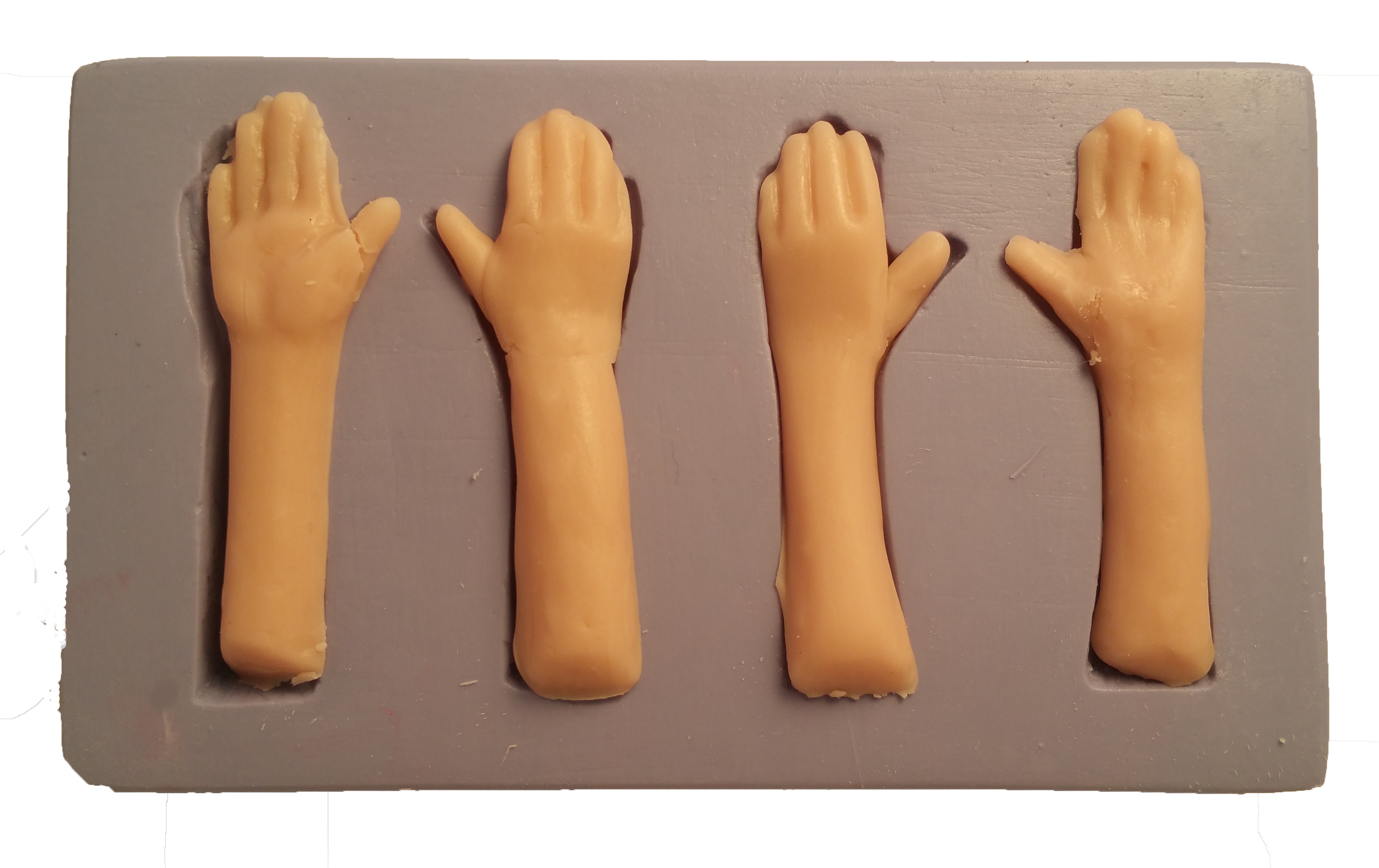 Flexible Silicone Doll Hands Push Mold - White Gothic Studios